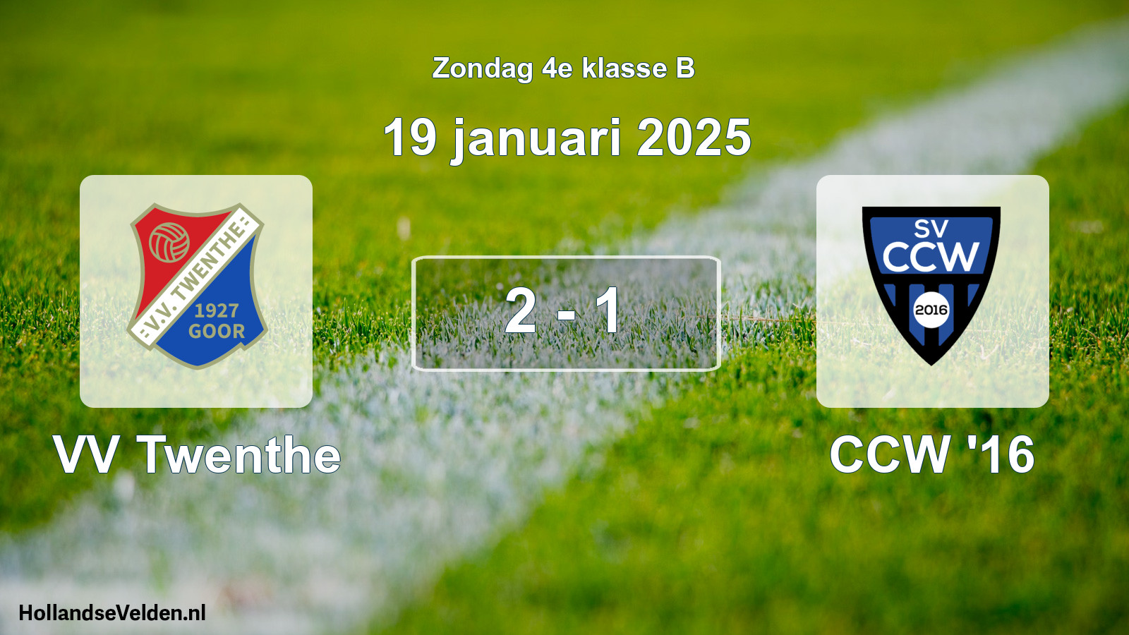 Total number of matches played: VV Twenthe - CCW '16 2 - 1 (19 January 2025)