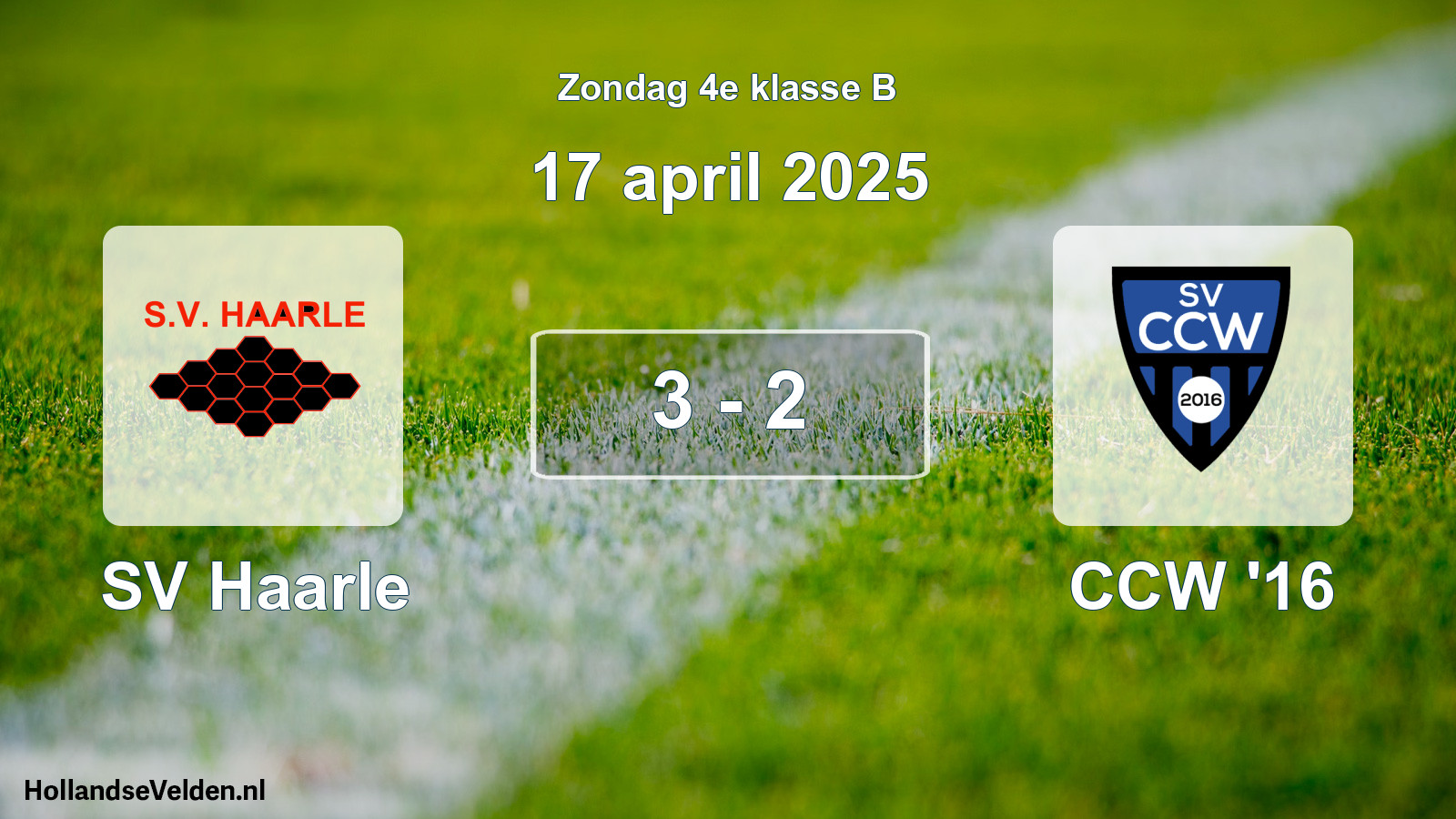 Total number of matches played: SV Haarle - CCW '16 3 - 2 (17 April 2025)