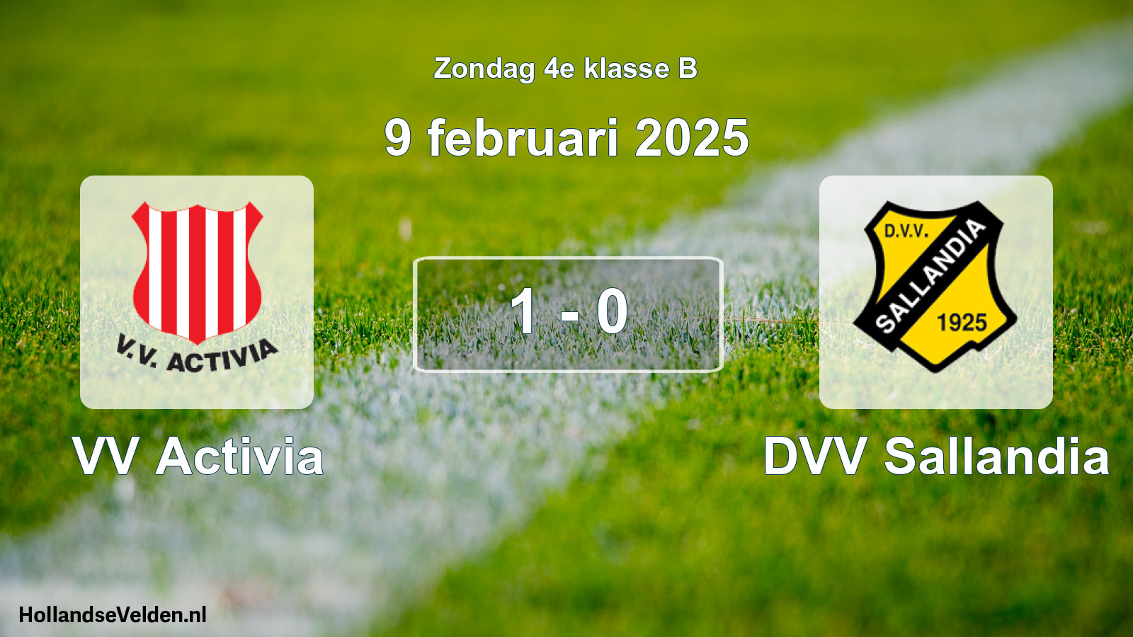 Total number of matches played: VV Activia - DVV Sallandia 1 - 0 (9 February 2025)