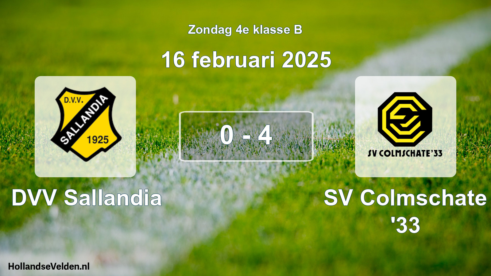 Total number of matches played: DVV Sallandia - SV Colmschate '33 0 - 4 (16 February 2025)