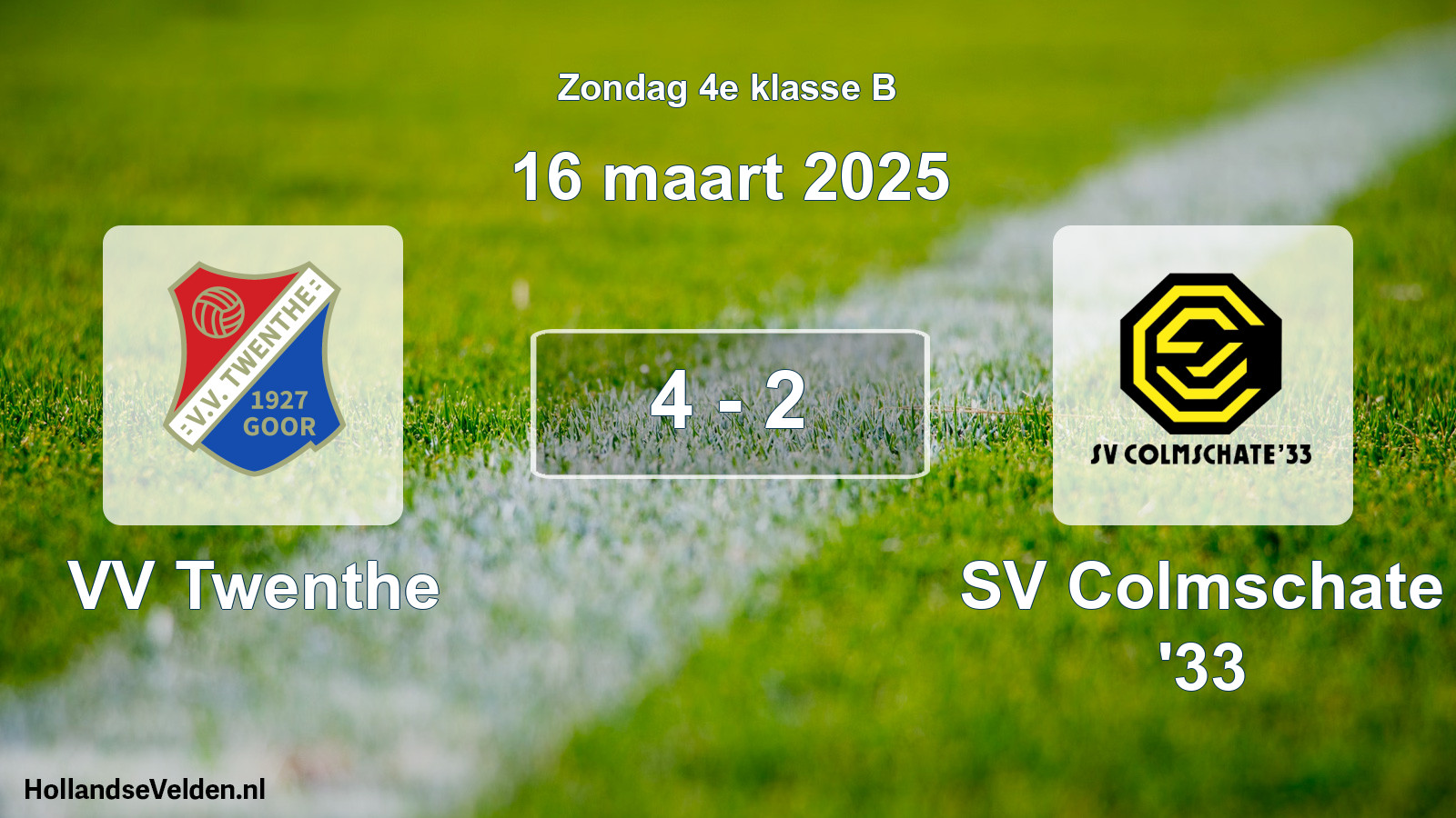 Total number of matches played: VV Twenthe - SV Colmschate '33 4 - 2 (16 March 2025)