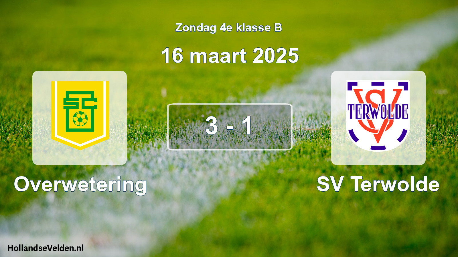 Total number of matches played: Overwetering - SV Terwolde 3 - 1 (16 March 2025)