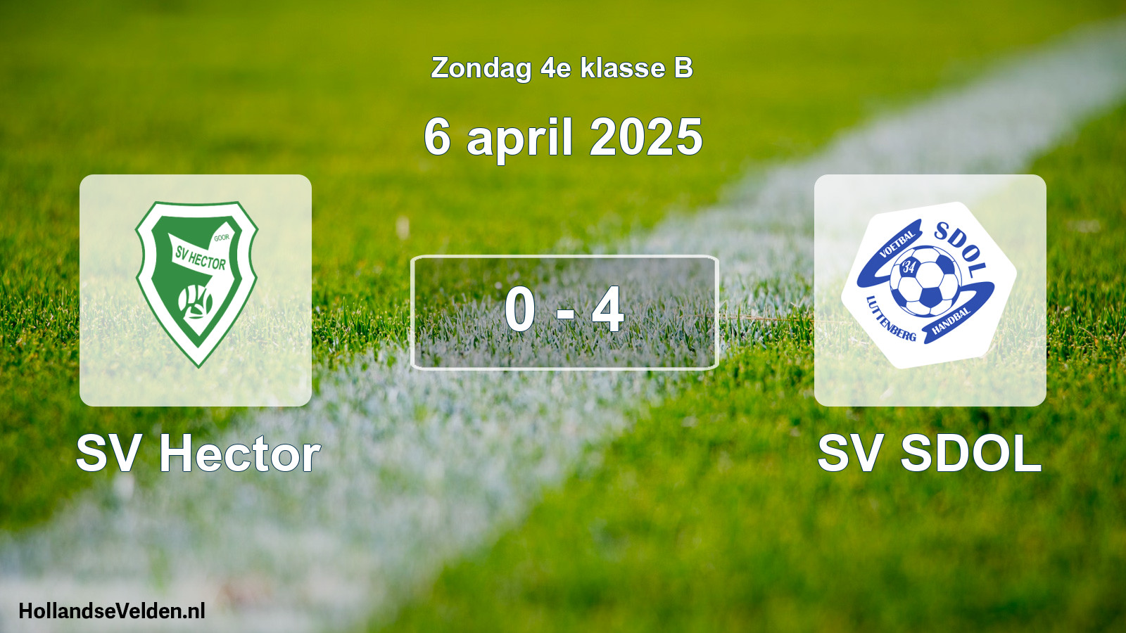 Total number of matches played: SV Hector - SV SDOL 0 - 4 (6 April 2025)