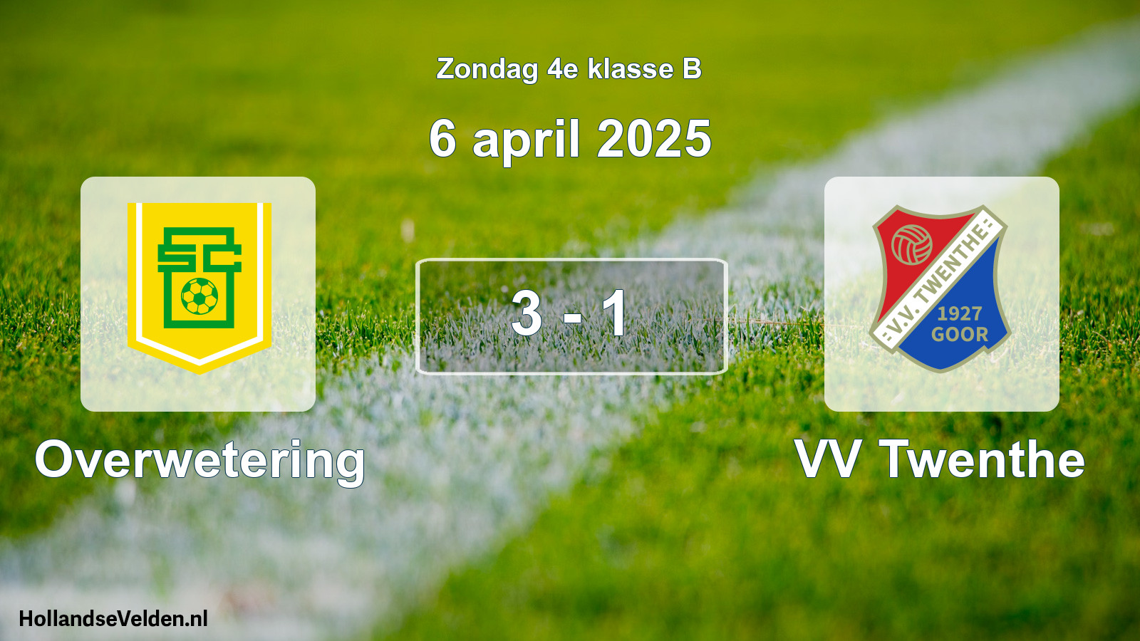 Total number of matches played: Overwetering - VV Twenthe 3 - 1 (6 April 2025)
