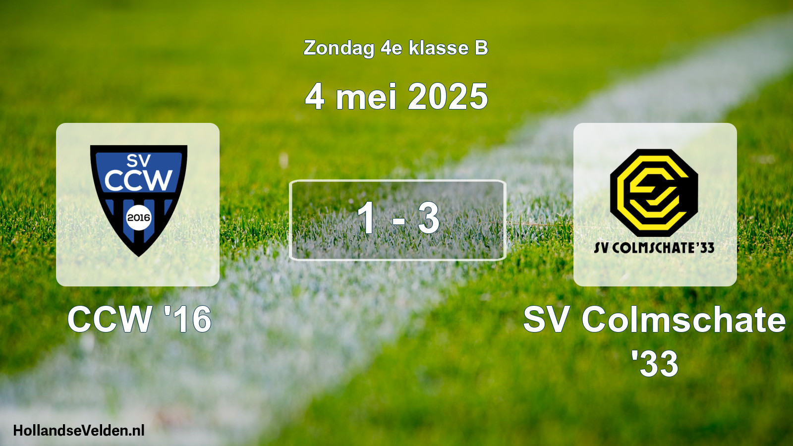 Total number of matches played: CCW '16 - SV Colmschate '33 1 - 3 (4 May 2025)