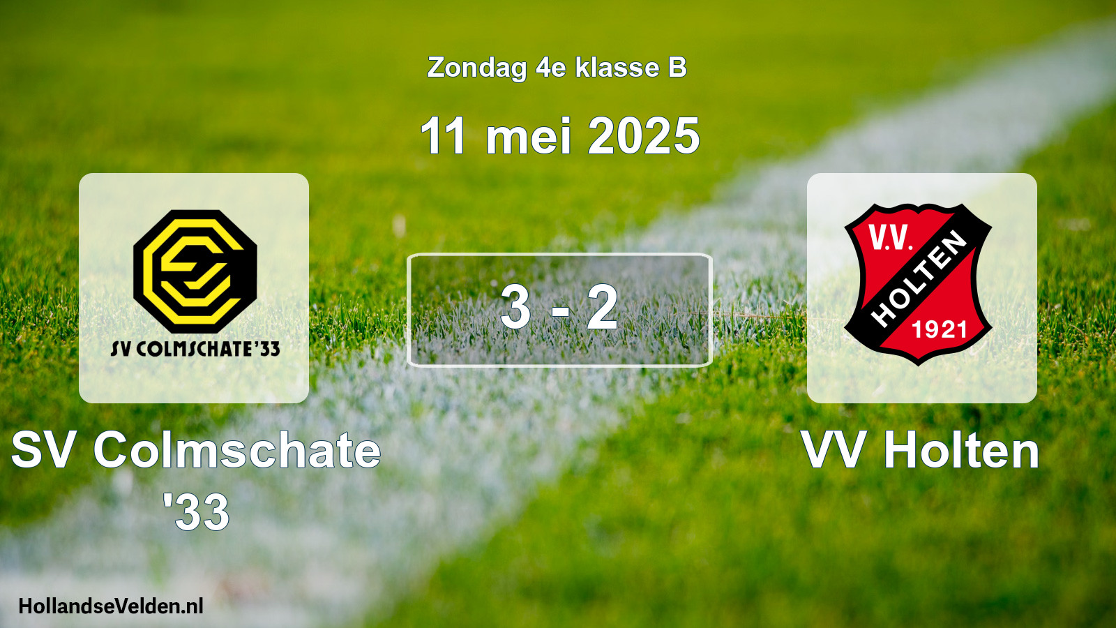 Total number of matches played: SV Colmschate '33 - VV Holten 3 - 2 (11 May 2025)