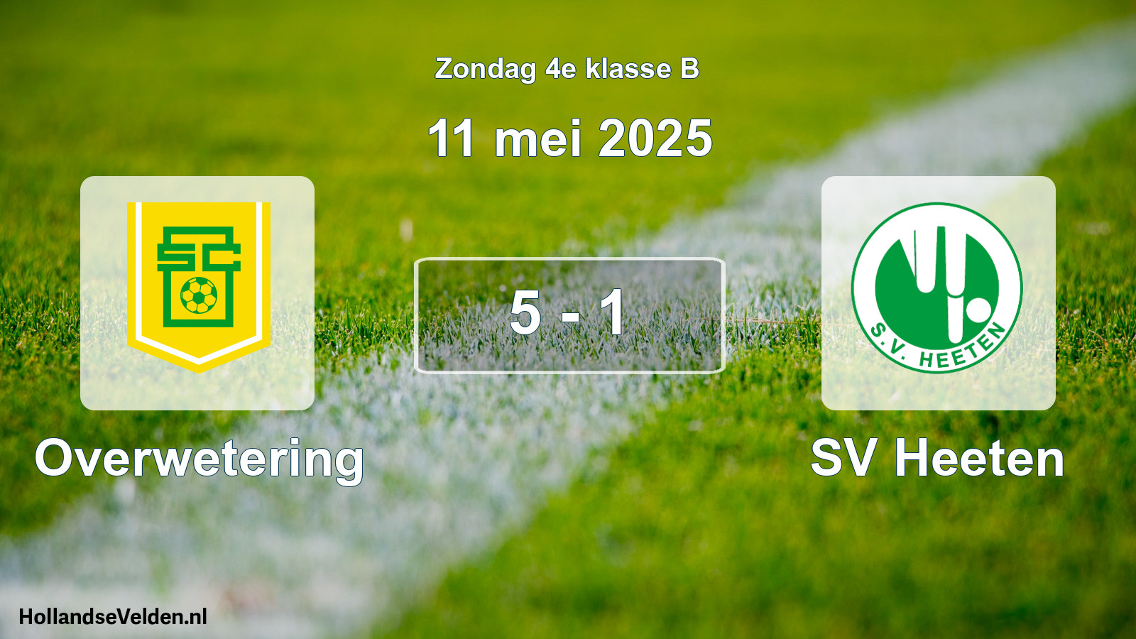 Total number of matches played: Overwetering - SV Heeten 5 - 1 (11 May 2025)