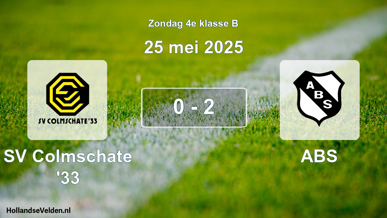 Total number of matches played: SV Colmschate '33 - ABS 0 - 2 (25 May 2025)