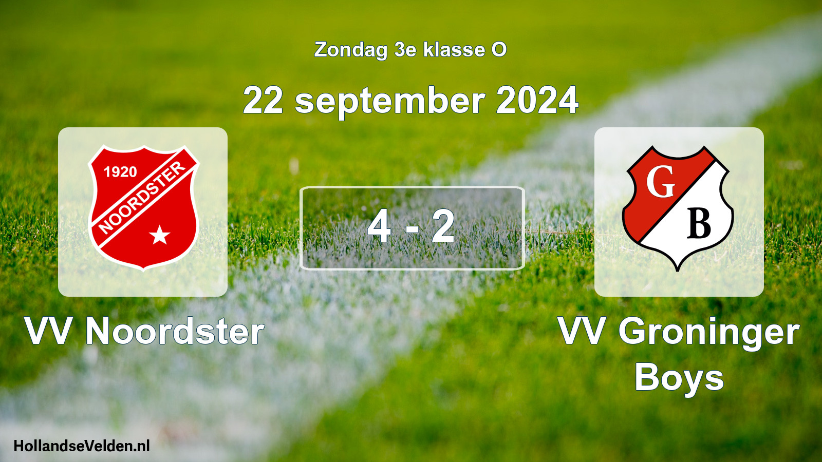 Total number of matches played: VV Noordster - VV Groninger Boys 4 - 2 (22 September 2024)