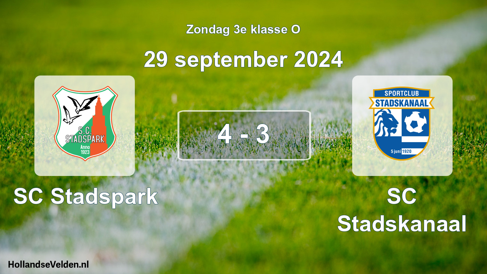 Total number of matches played: SC Stadspark - SC Stadskanaal 4 - 3 (29 September 2024)