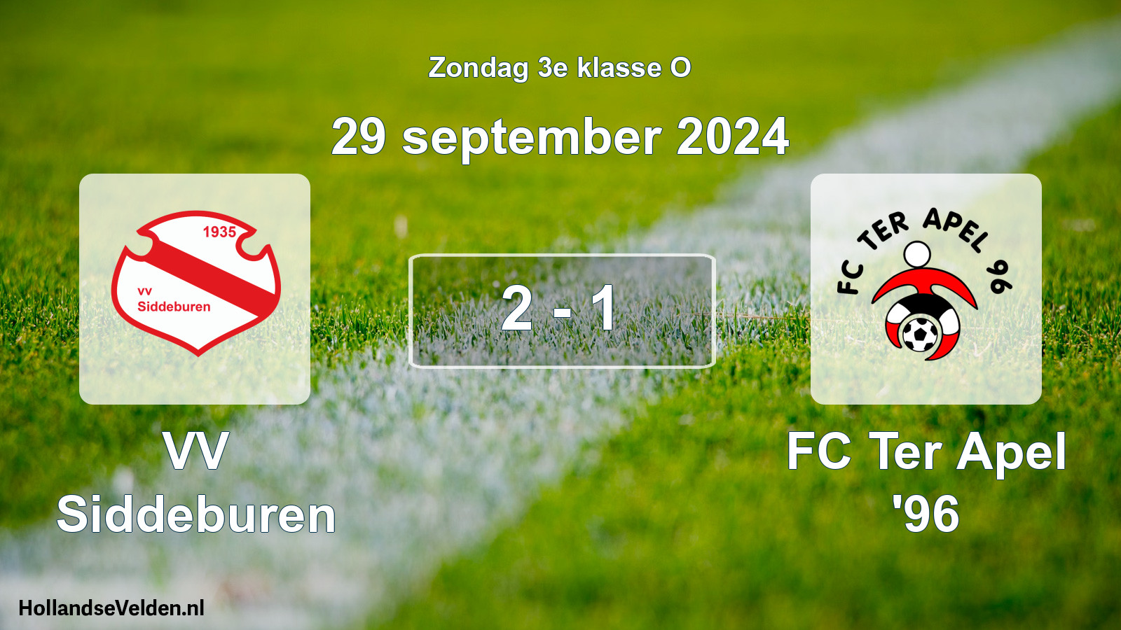 Total number of matches played: VV Siddeburen - FC Ter Apel '96 2 - 1 (29 September 2024)