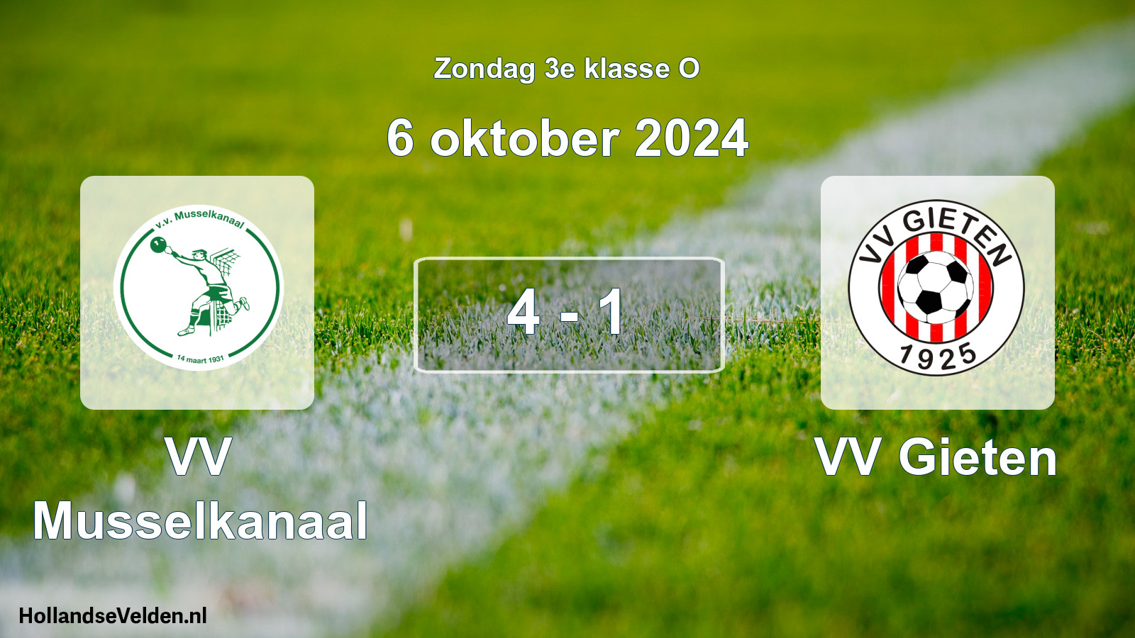 Total number of matches played: VV Musselkanaal - VV Gieten 4 - 1 (6 October 2024)
