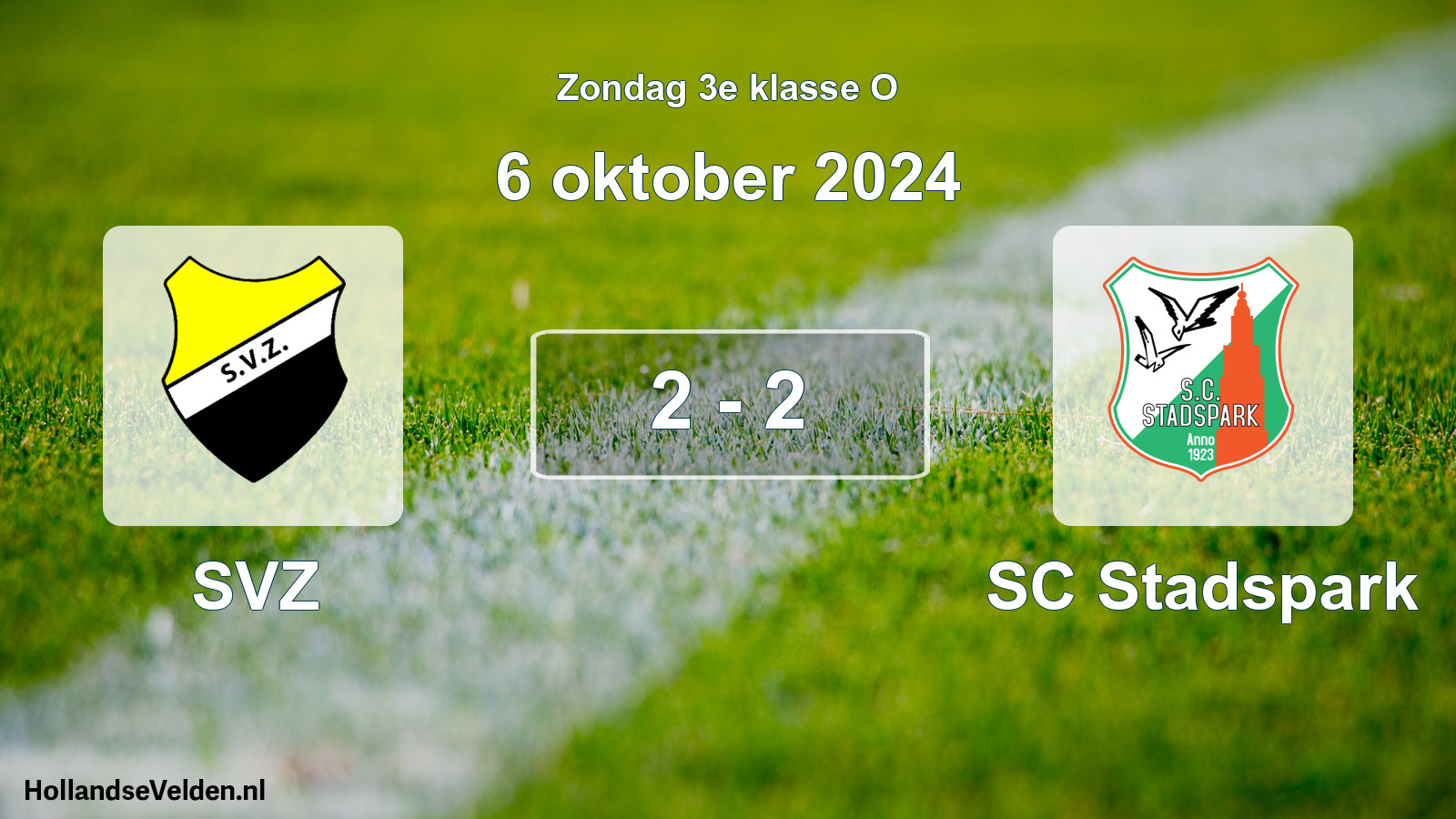 Total number of matches played: SVZ - SC Stadspark 2 - 2 (6 October 2024)