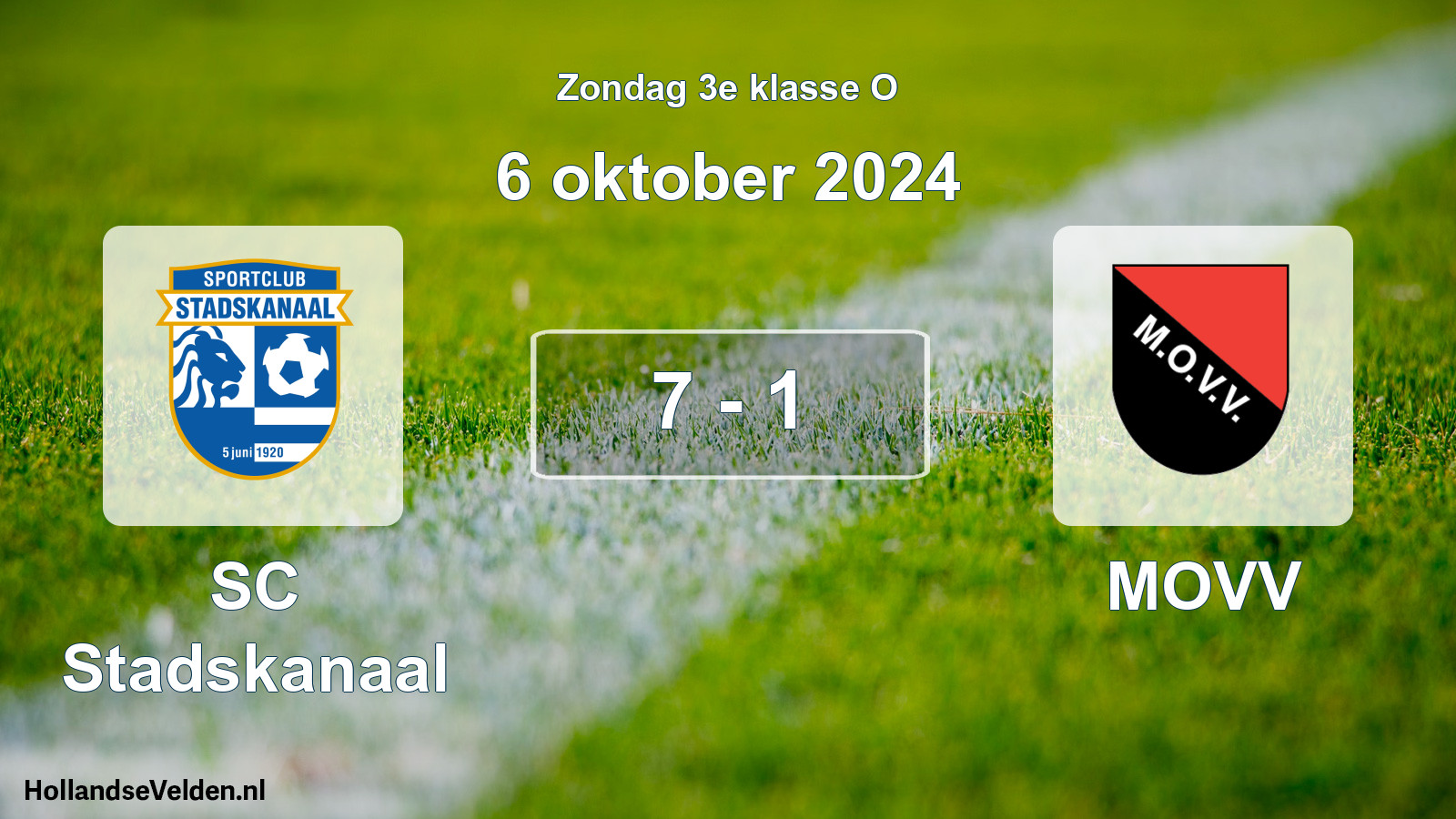 Total number of matches played: SC Stadskanaal - MOVV 7 - 1 (6 October 2024)