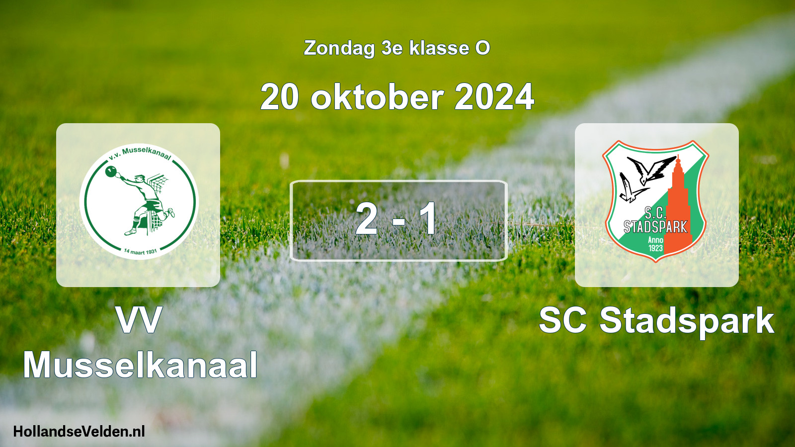 Total number of matches played: VV Musselkanaal - SC Stadspark 2 - 1 (20 October 2024)