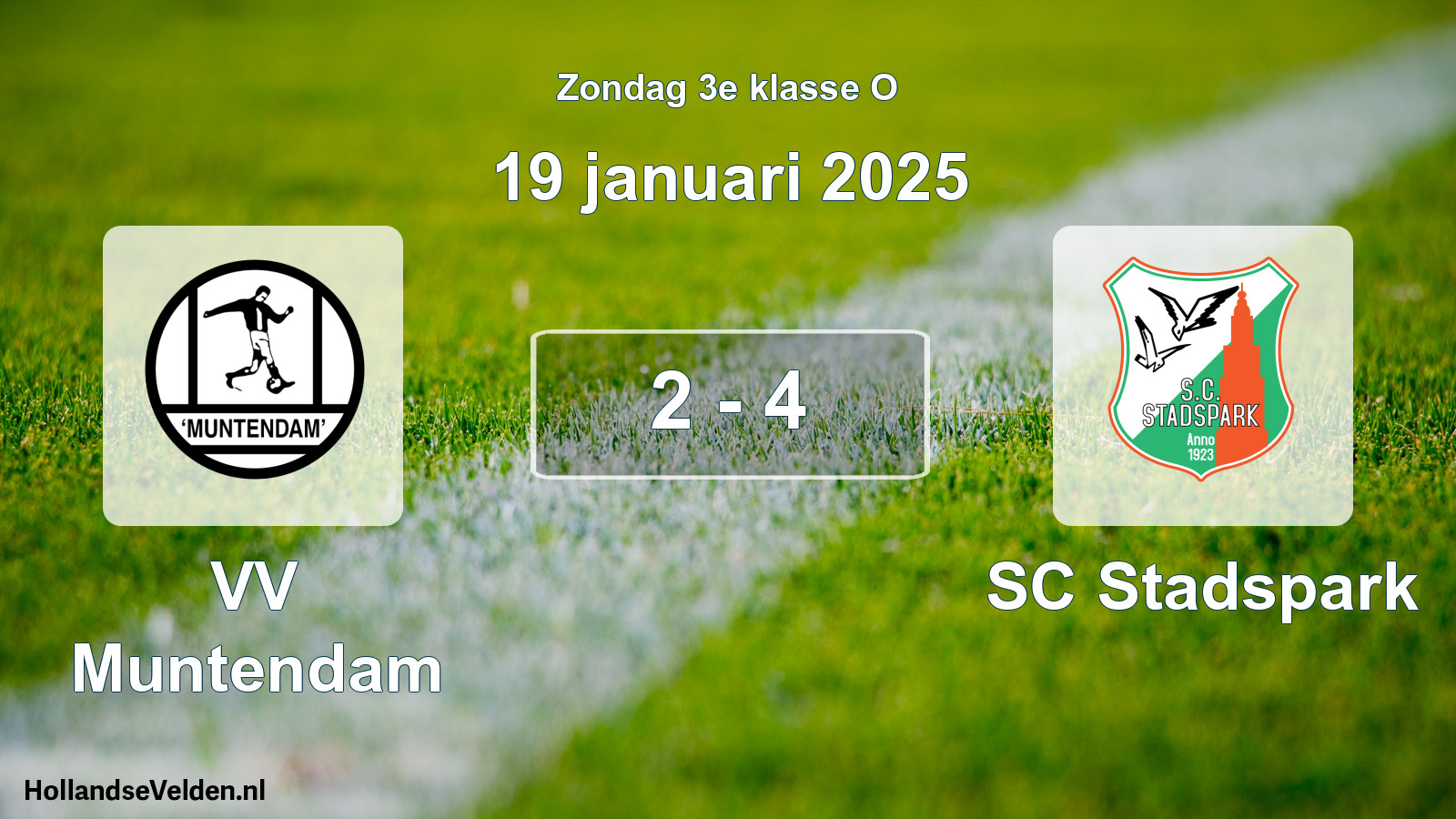 Total number of matches played: VV Muntendam - SC Stadspark 2 - 4 (19 January 2025)