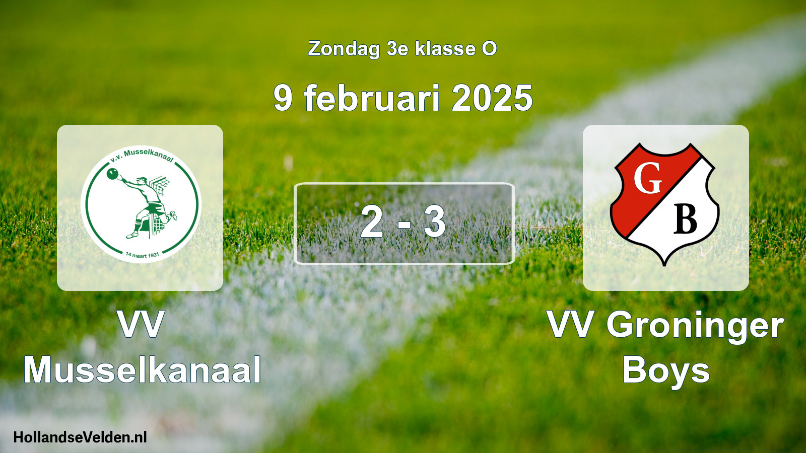 Total number of matches played: VV Musselkanaal - VV Groninger Boys 2 - 3 (9 February 2025)
