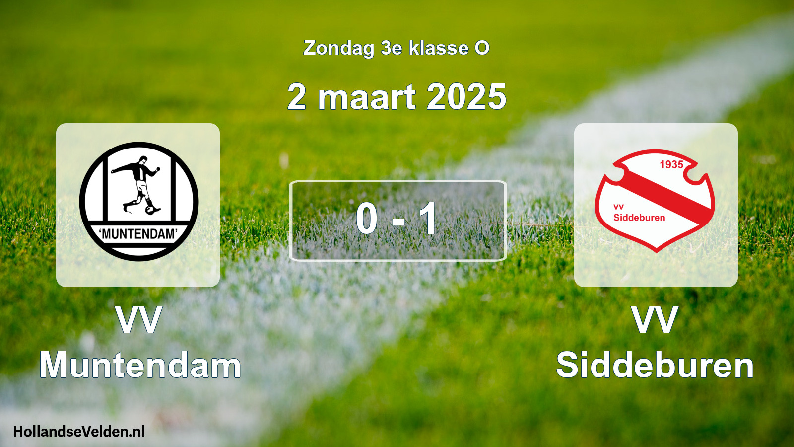 Total number of matches played: VV Muntendam - VV Siddeburen 0 - 1 (2 March 2025)