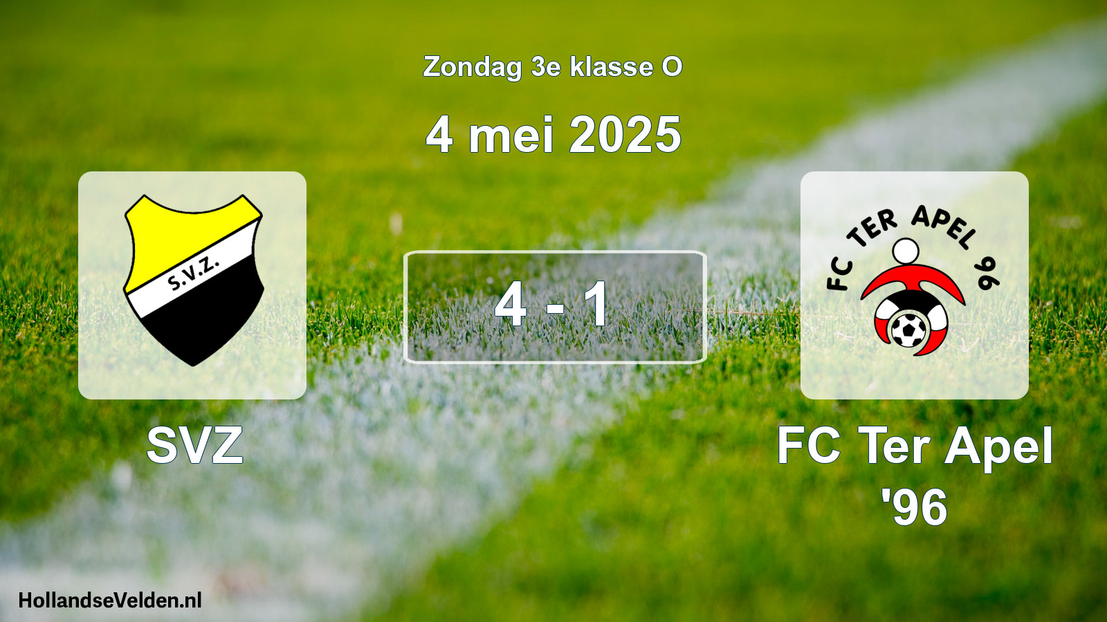 Total number of matches played: SVZ - FC Ter Apel '96 4 - 1 (4 May 2025)