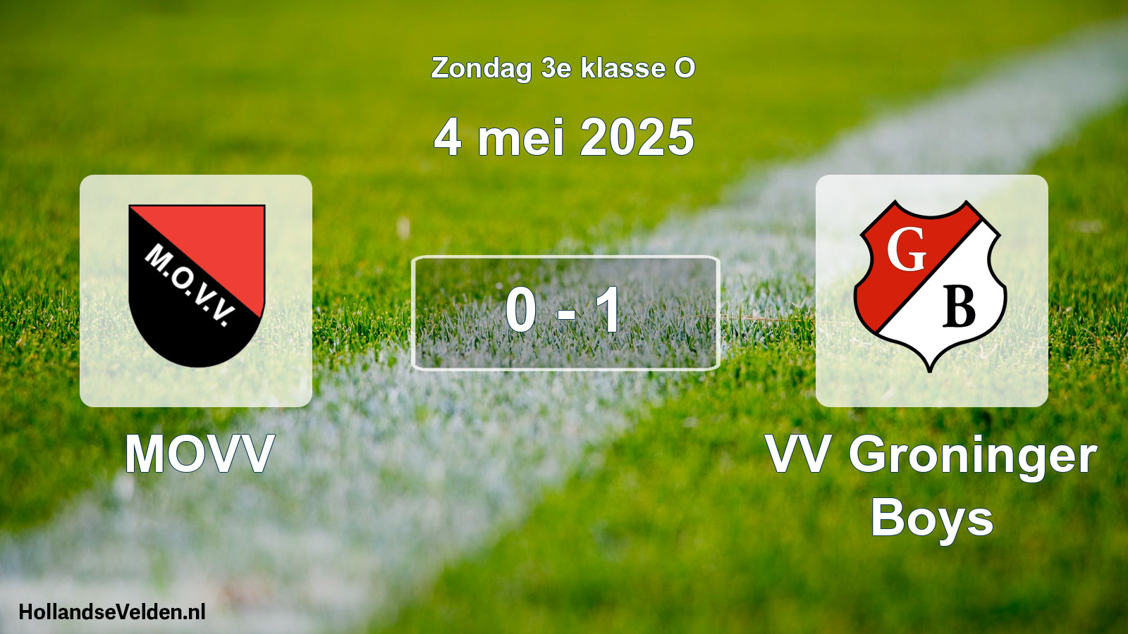 Total number of matches played: MOVV - VV Groninger Boys 0 - 1 (4 May 2025)