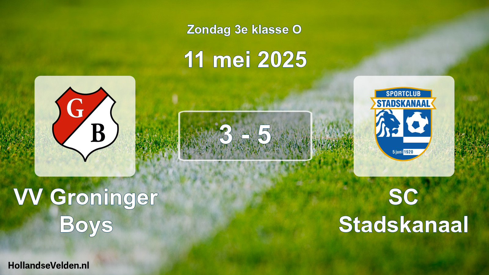Total number of matches played: VV Groninger Boys - SC Stadskanaal 3 - 5 (11 May 2025)