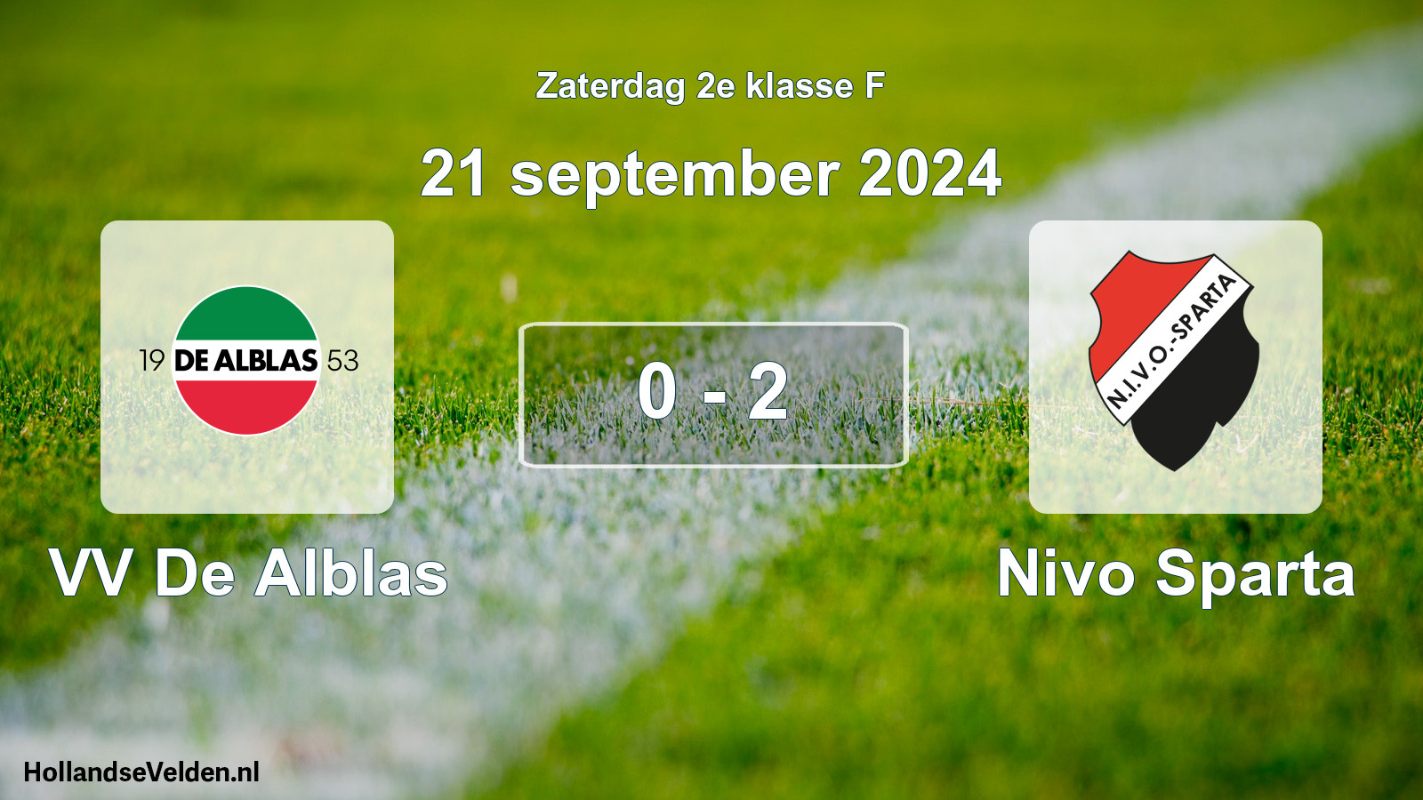 Total number of matches played: VV De Alblas - Nivo Sparta 0 - 2 (21 September 2024)