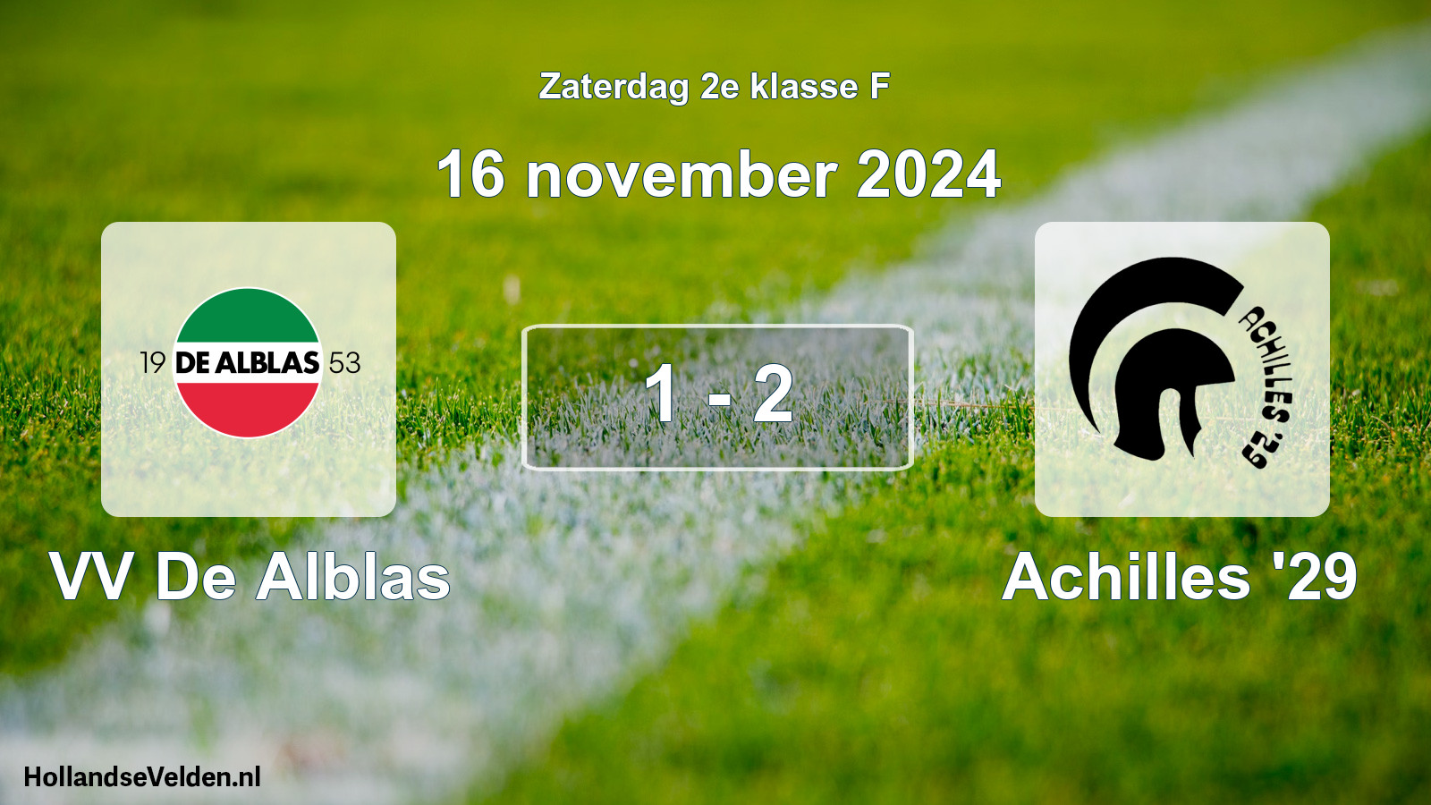 Total number of matches played: VV De Alblas - Achilles '29 1 - 2 (16 November 2024)