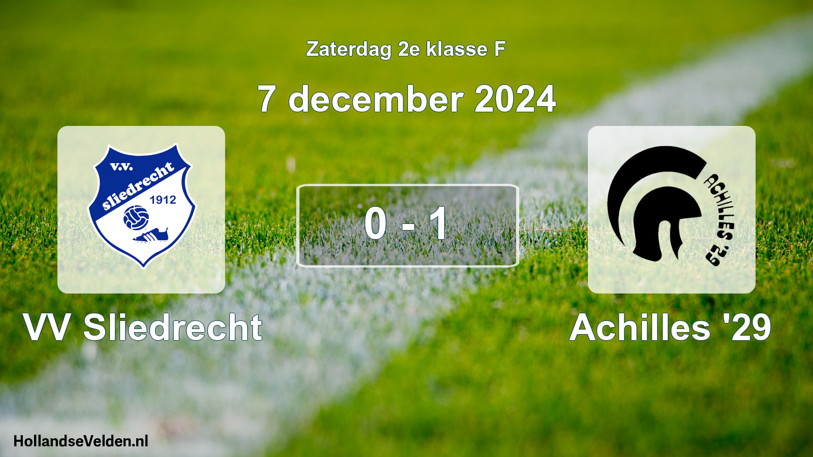 Total number of matches played: VV Sliedrecht - Achilles '29 0 - 1 (7 December 2024)