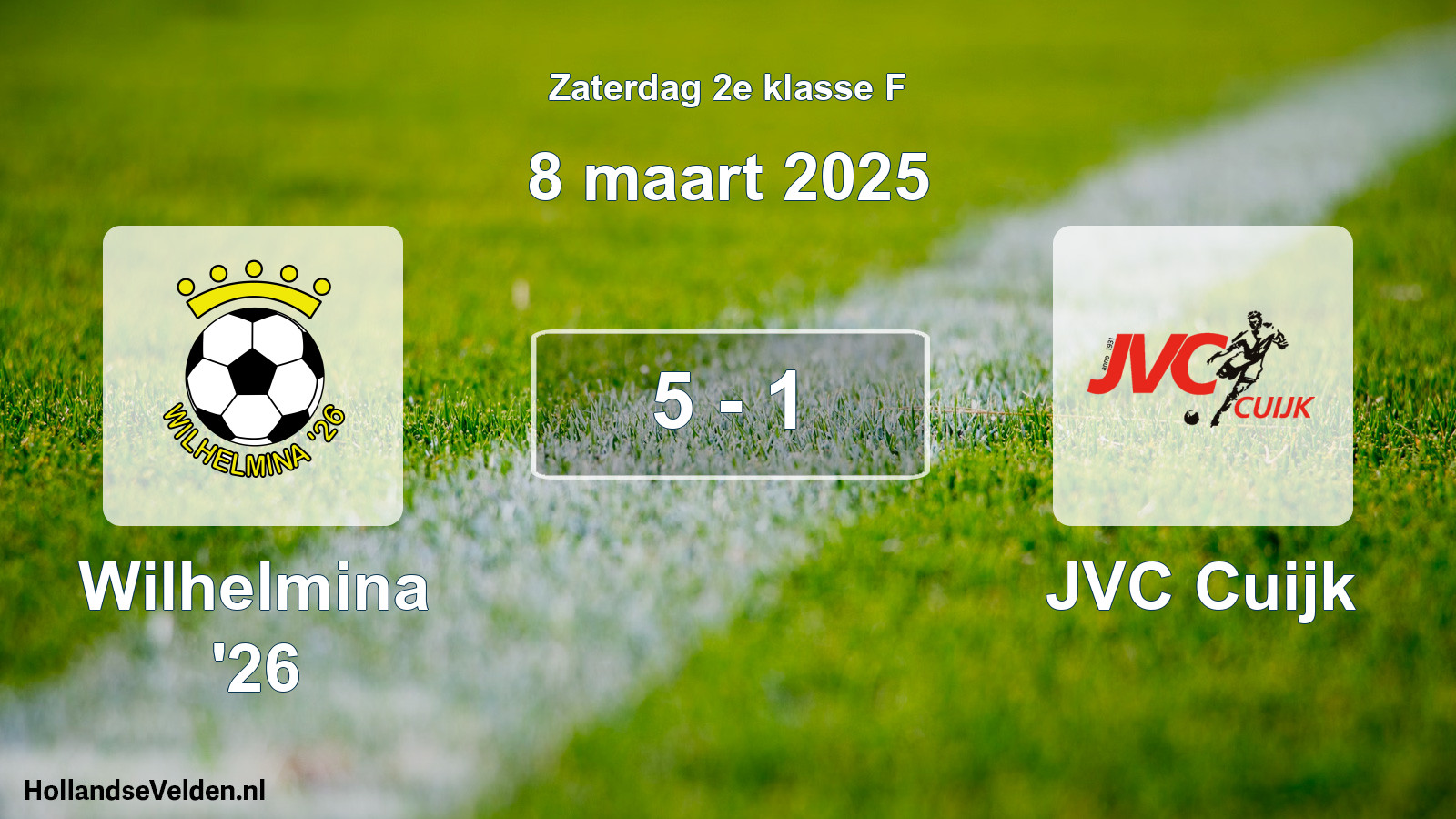 Total number of matches played: Wilhelmina '26 - JVC Cuijk 5 - 1 (8 March 2025)