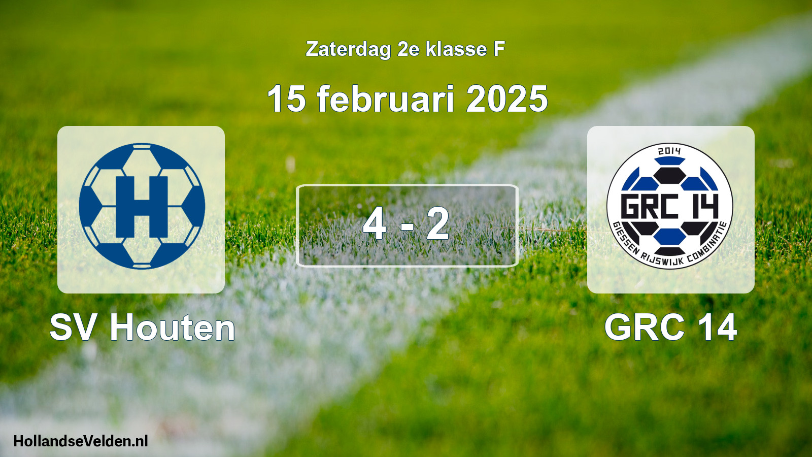 Total number of matches played: SV Houten - GRC 14 4 - 2 (15 February 2025)