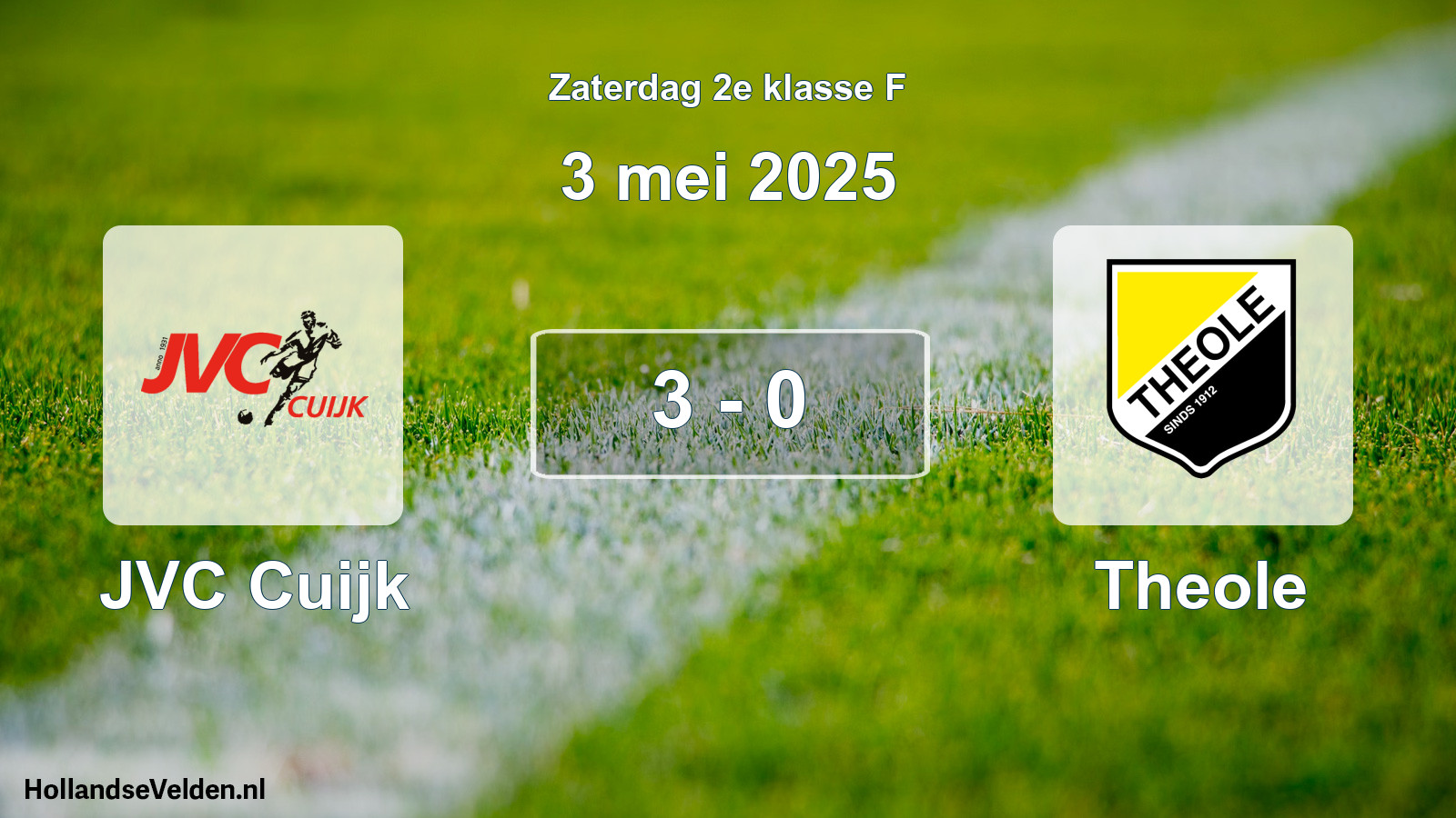 Total number of matches played: JVC Cuijk - Theole 3 - 0 (3 May 2025)