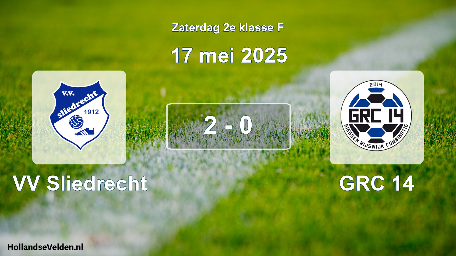 Total number of matches played: VV Sliedrecht - GRC 14 2 - 0 (17 May 2025)