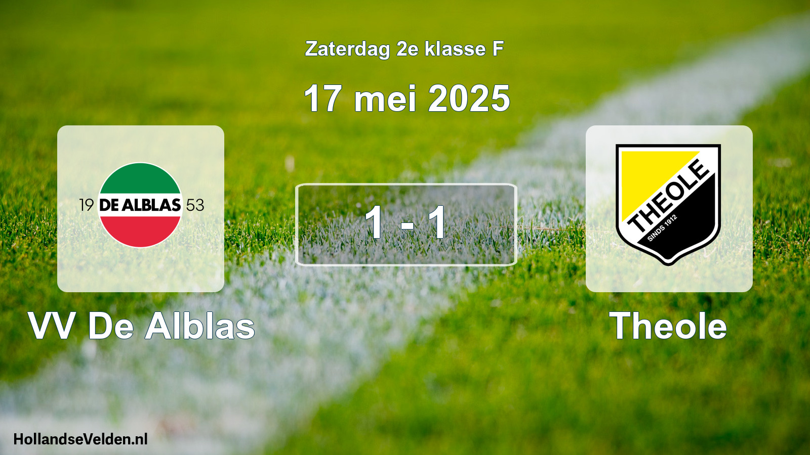 Total number of matches played: VV De Alblas - Theole 1 - 1 (17 May 2025)