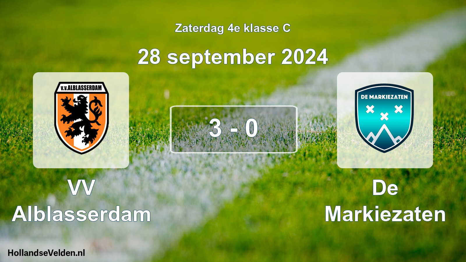 Total number of matches played: VV Alblasserdam - De Markiezaten 3 - 0 (28 September 2024)