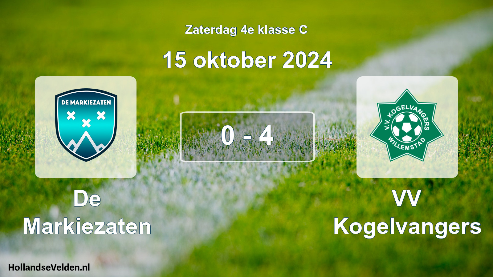 Total number of matches played: De Markiezaten - VV Kogelvangers 0 - 4 (15 October 2024)