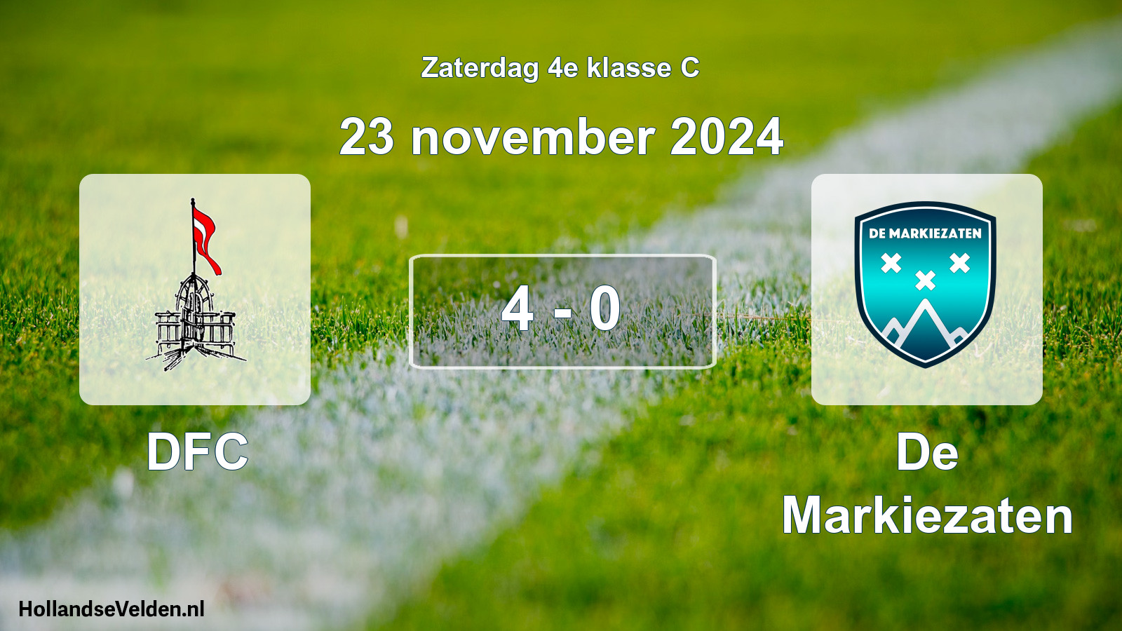 Total number of matches played: DFC - De Markiezaten 4 - 0 (23 November 2024)