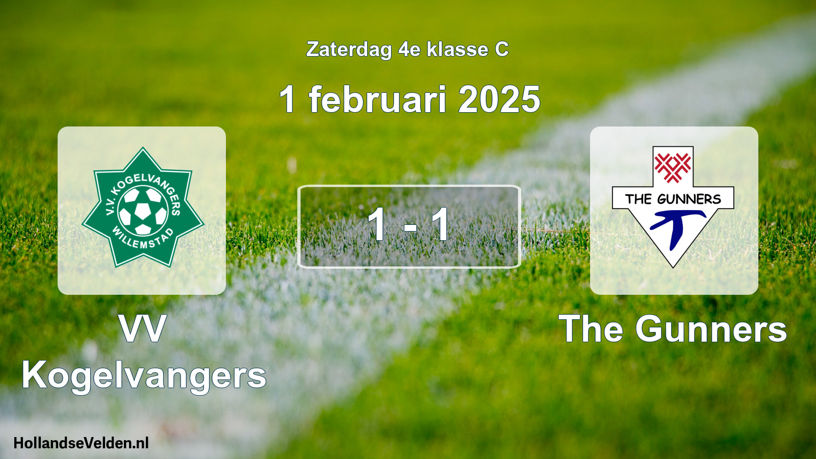 Total number of matches played: VV Kogelvangers - The Gunners 1 - 1 (1 February 2025)