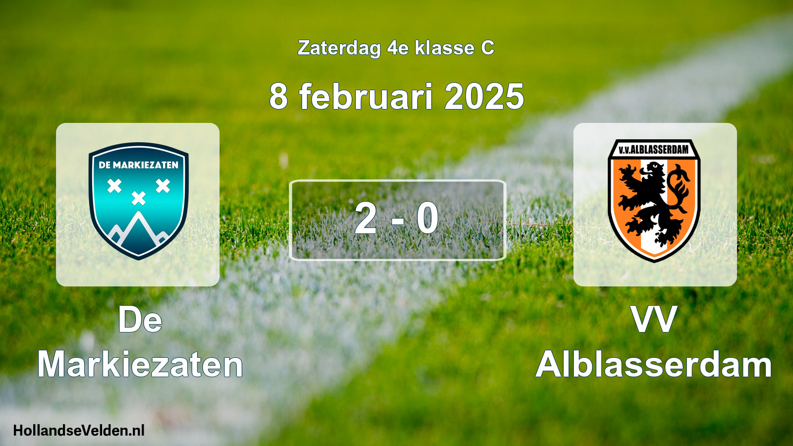 Total number of matches played: De Markiezaten - VV Alblasserdam 2 - 0 (8 February 2025)