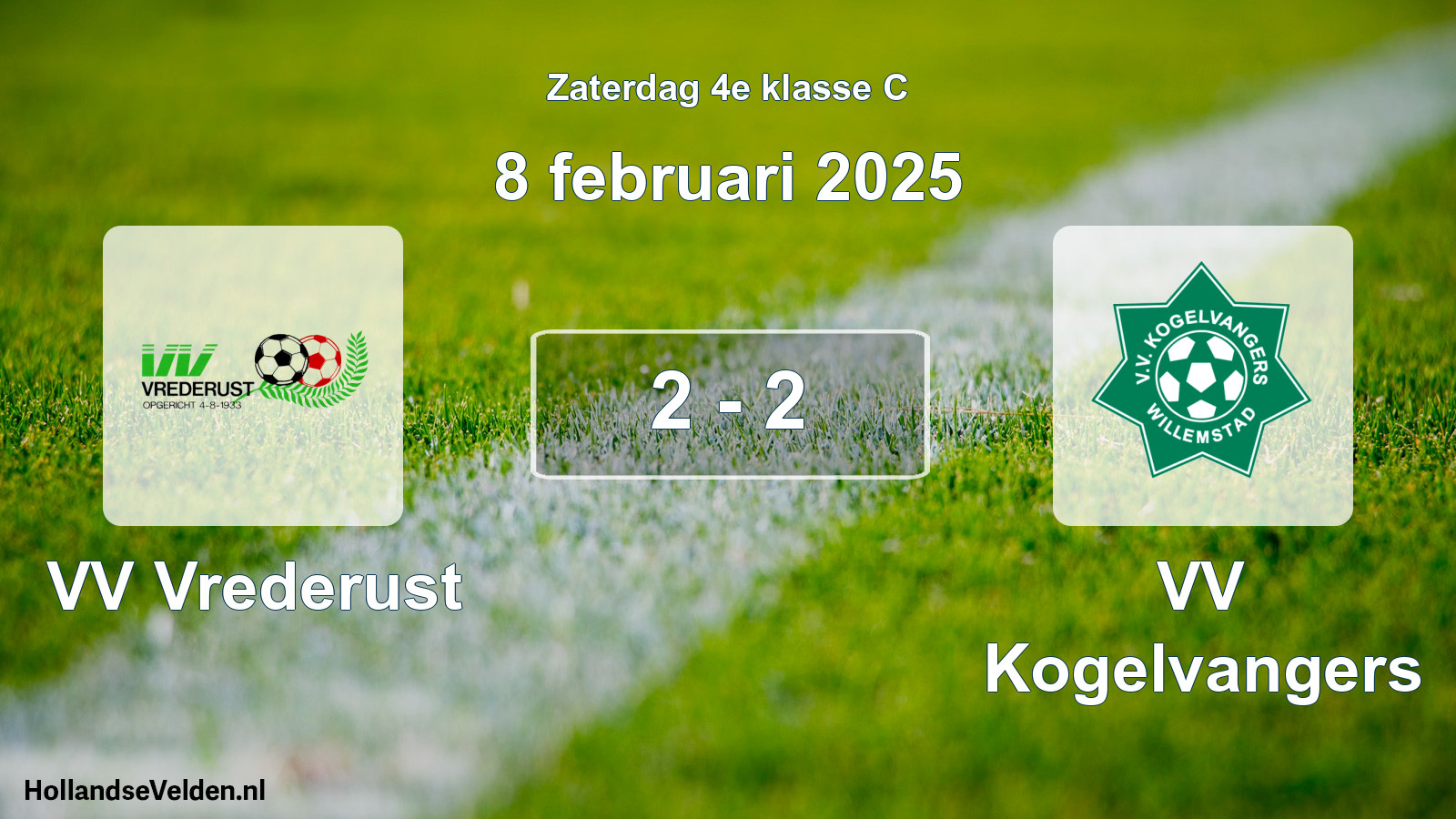 Total number of matches played: VV Vrederust - VV Kogelvangers 2 - 2 (8 February 2025)