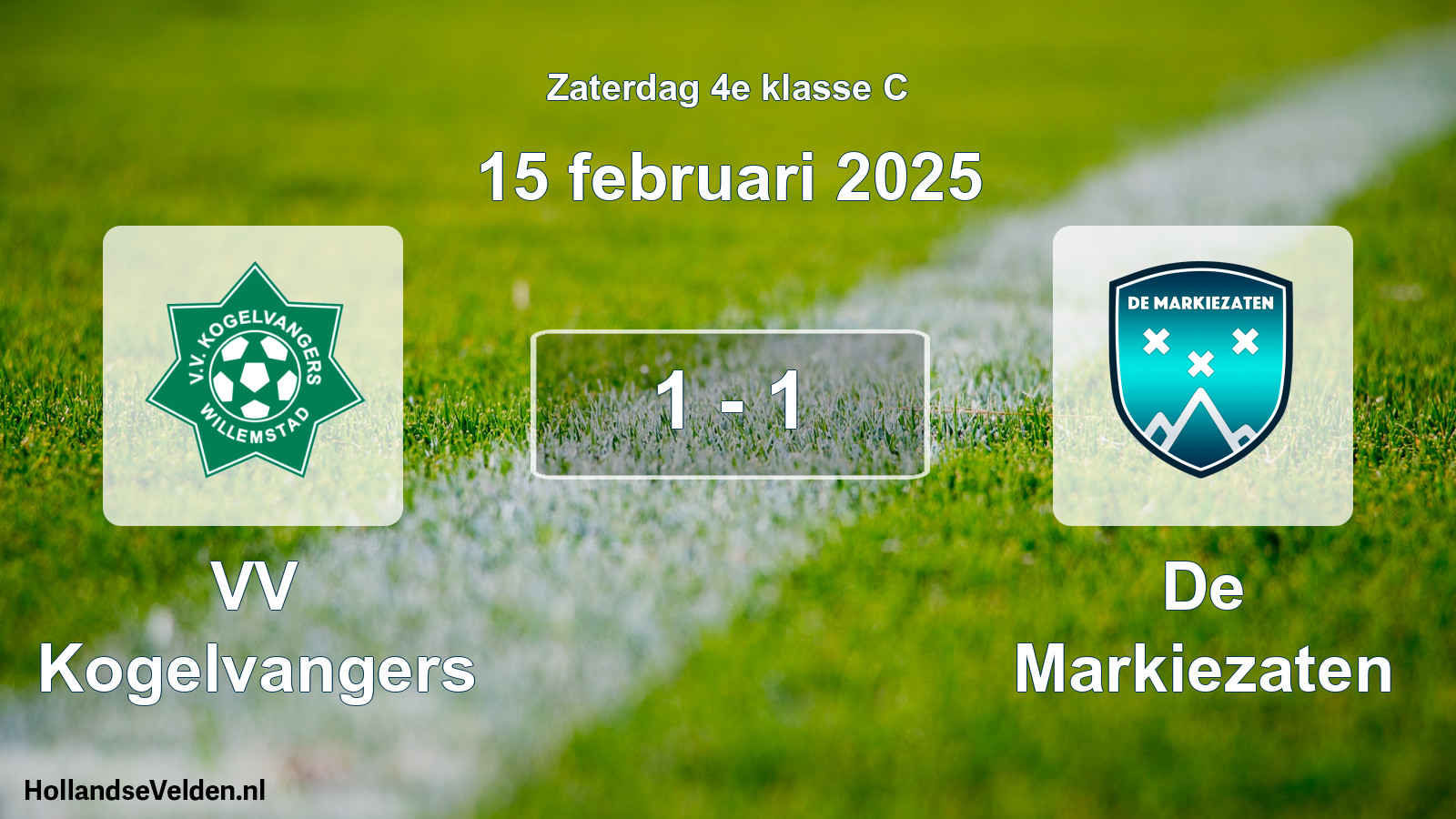 Total number of matches played: VV Kogelvangers - De Markiezaten 1 - 1 (15 February 2025)