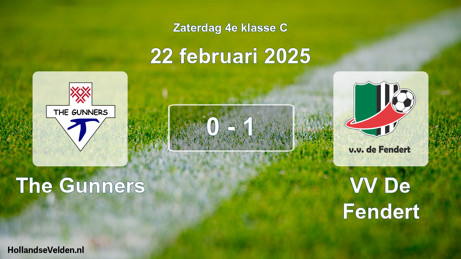 Total number of matches played: The Gunners - VV De Fendert 0 - 1 (22 February 2025)