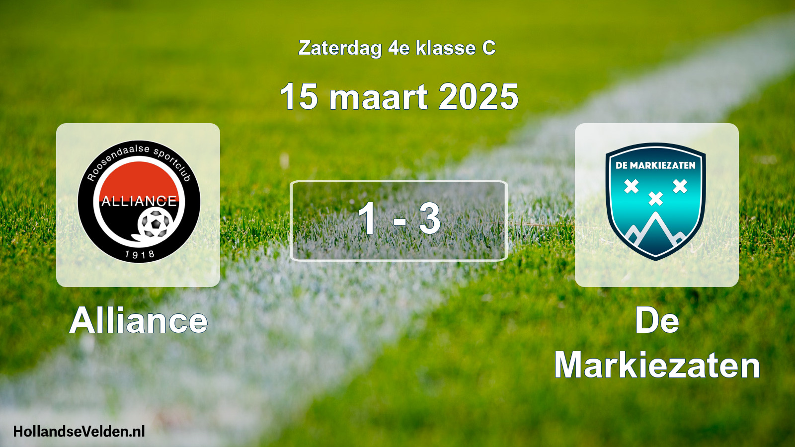 Total number of matches played: Alliance - De Markiezaten 1 - 3 (15 March 2025)
