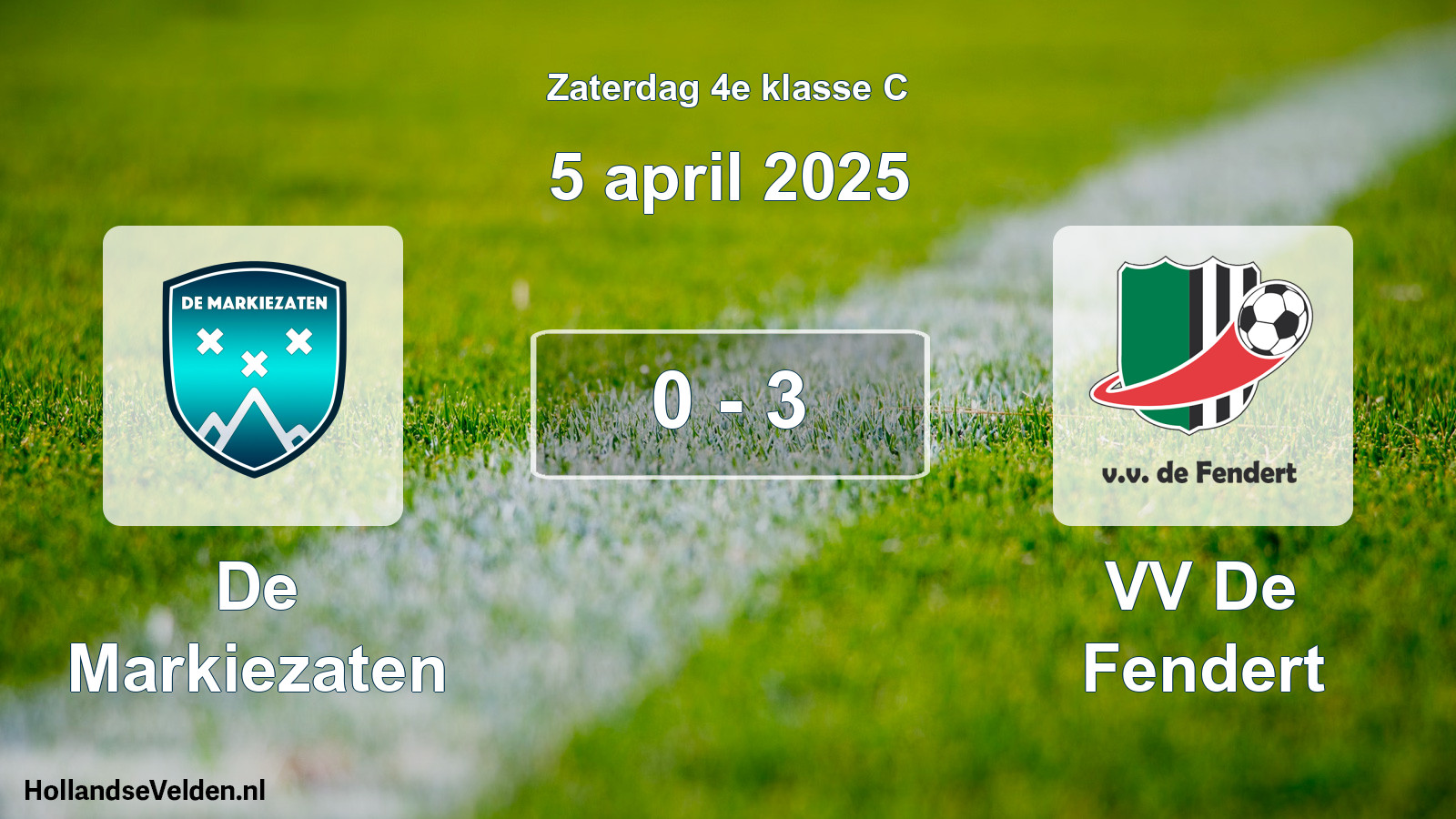 Total number of matches played: De Markiezaten - VV De Fendert 0 - 3 (5 April 2025)