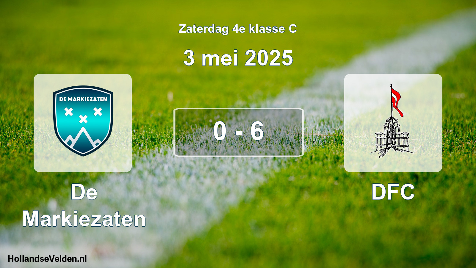 Total number of matches played: De Markiezaten - DFC 0 - 6 (3 May 2025)