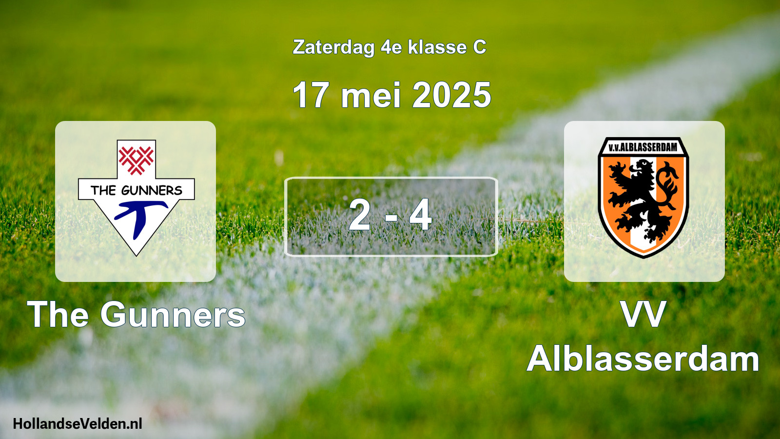 Total number of matches played: The Gunners - VV Alblasserdam 2 - 4 (17 May 2025)
