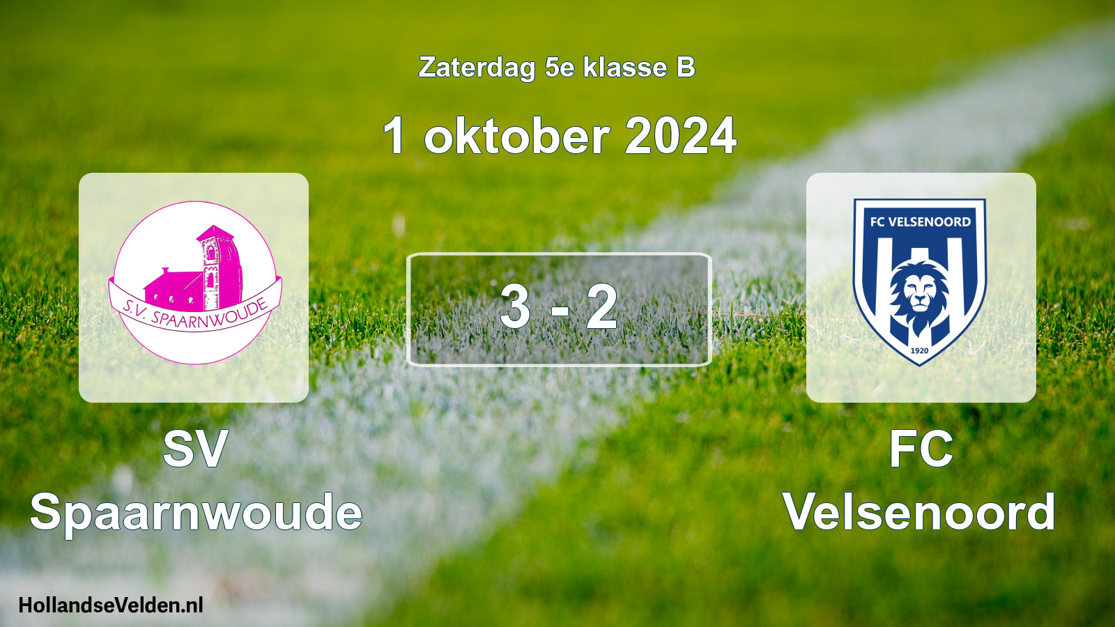 Total number of matches played: SV Spaarnwoude - FC Velsenoord 3 - 2 (1 October 2024)