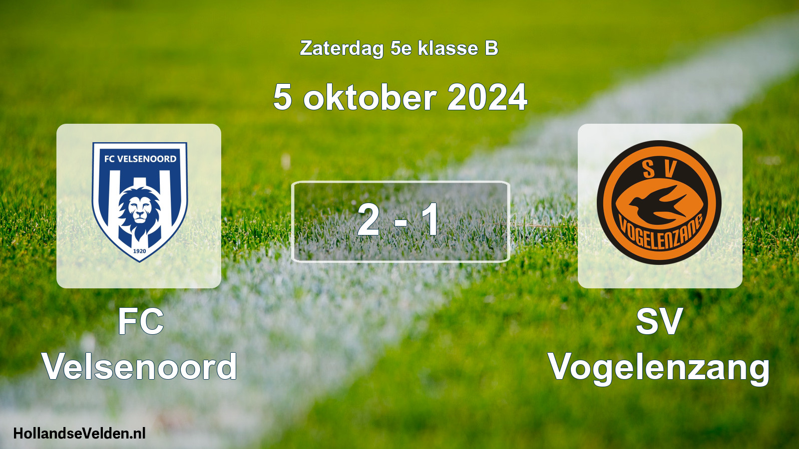 Total number of matches played: FC Velsenoord - SV Vogelenzang 2 - 1 (5 October 2024)