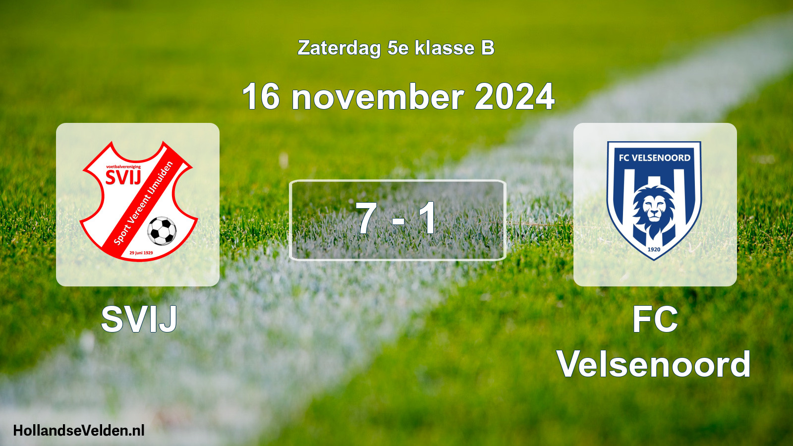Total number of matches played: SVIJ - FC Velsenoord 7 - 1 (16 November 2024)