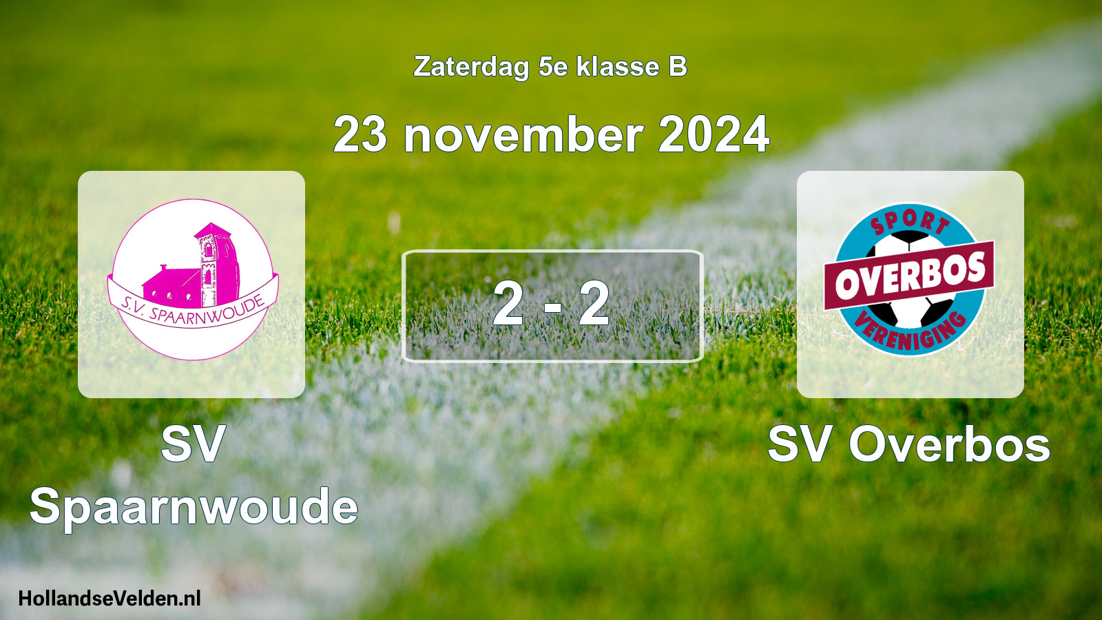Total number of matches played: SV Spaarnwoude - SV Overbos 2 - 2 (23 November 2024)