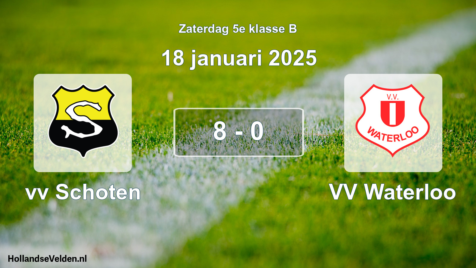 Total number of matches played: vv Schoten - VV Waterloo 8 - 0 (18 January 2025)